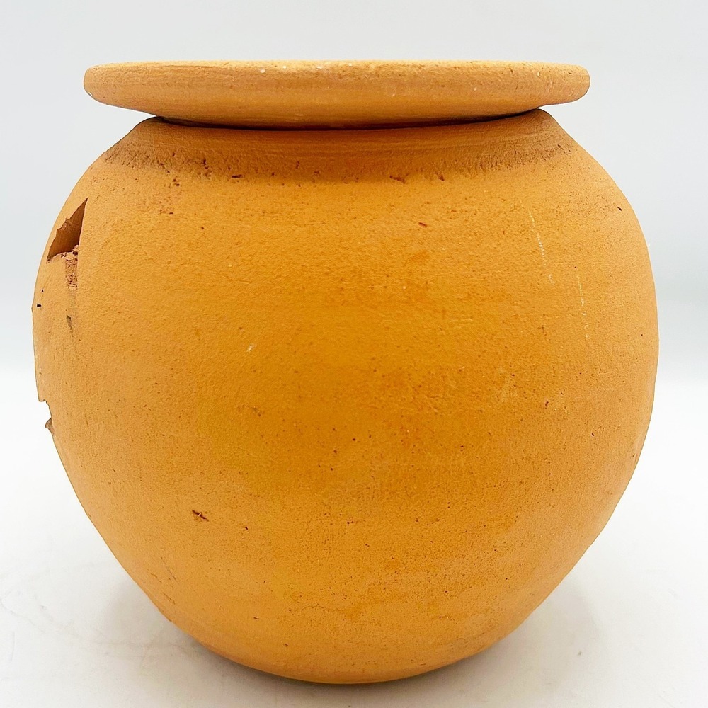 Vintage Terra‎ Cotta Jack O'Lantern Hewell's Pottery Gillsville GA 6.75" H - Picture 6 of 10